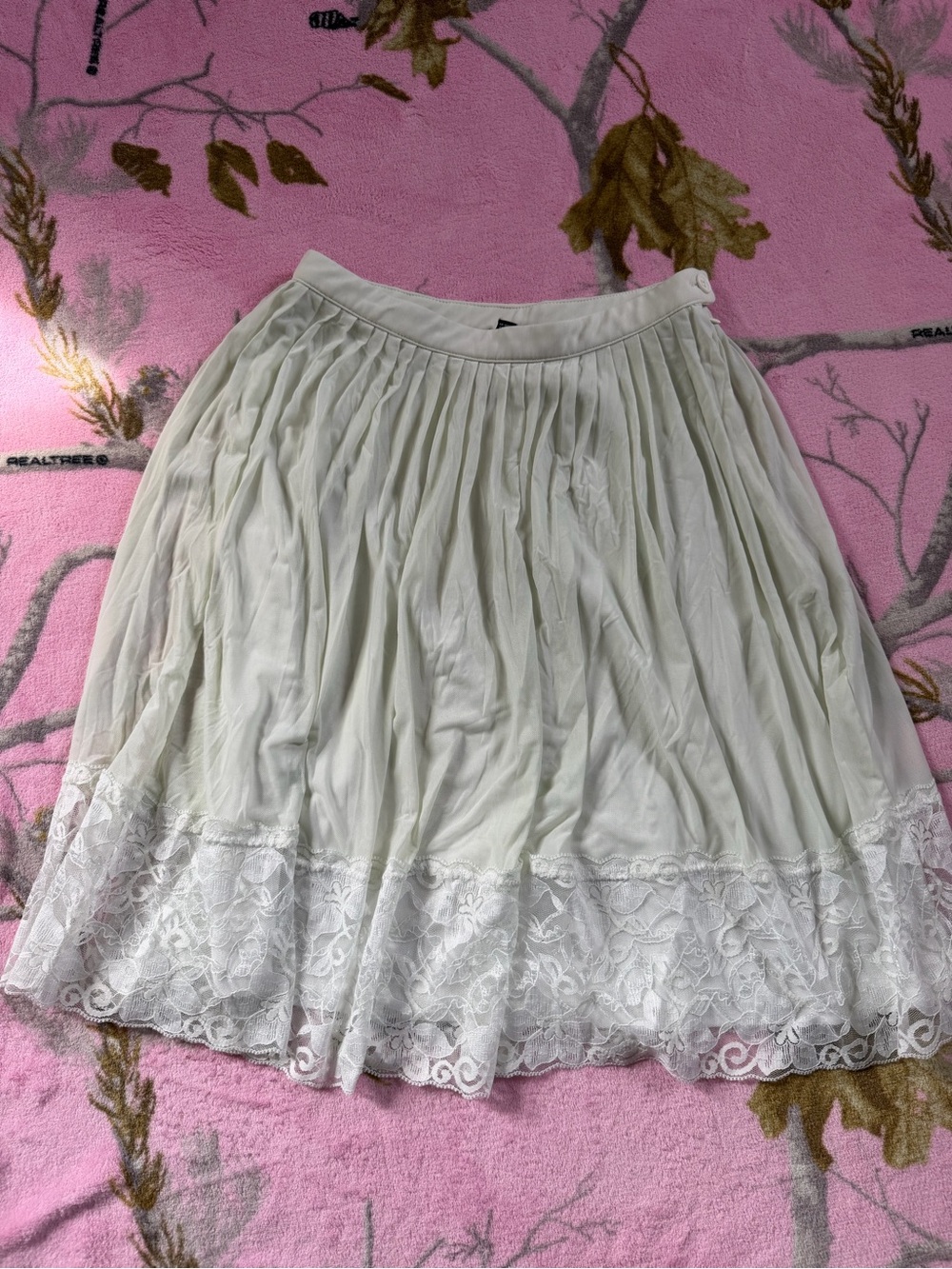 Lace White Midi Skirt